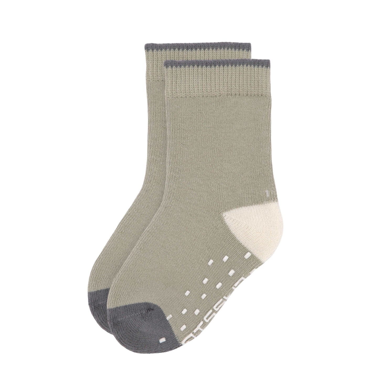 Kinder Antirutsch-Socken (2er-Pack) - GOTS Socks, Anthracite Olive, Größe 19-21