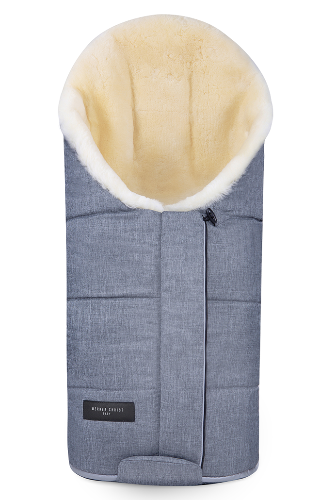 TULAvario Lammfell-Winterfußsack Grigio