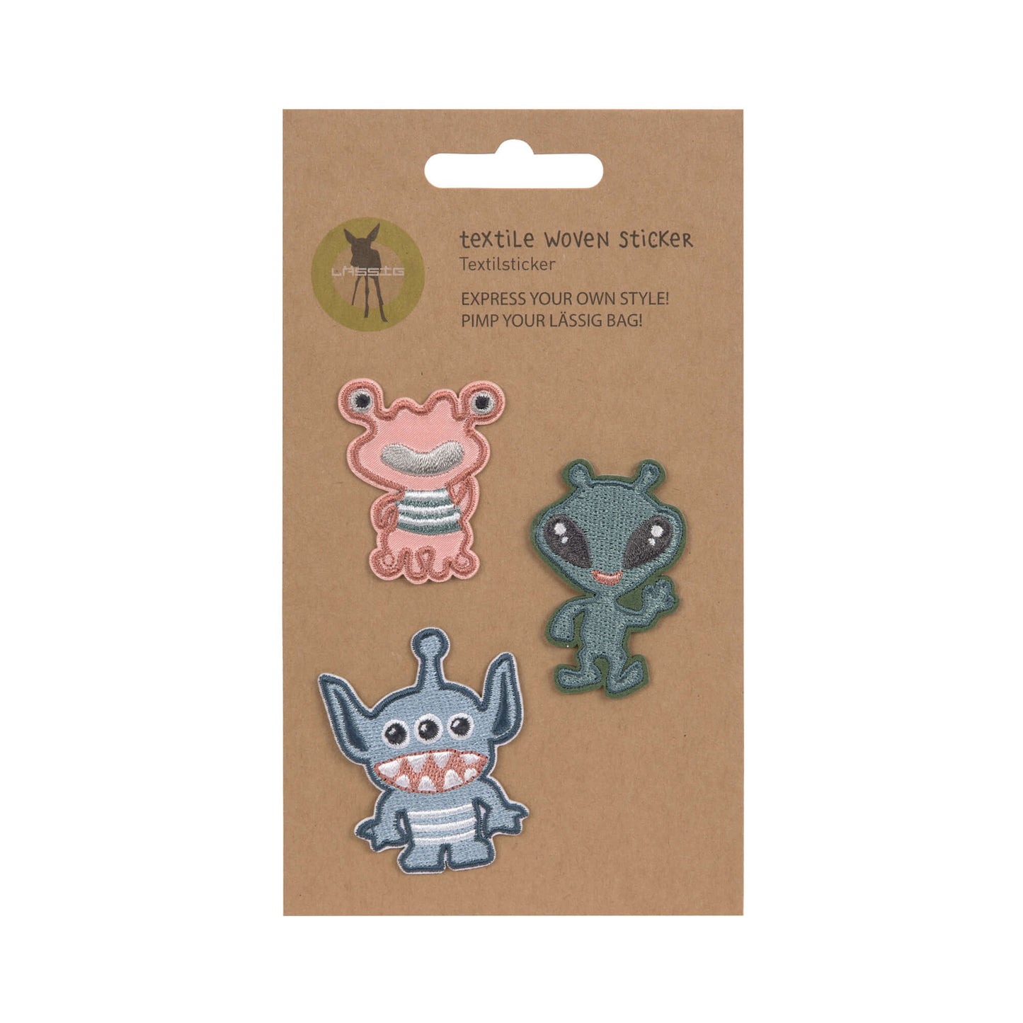 Textil-Sticker (3 Stk) - Schul Set Unique, Monster