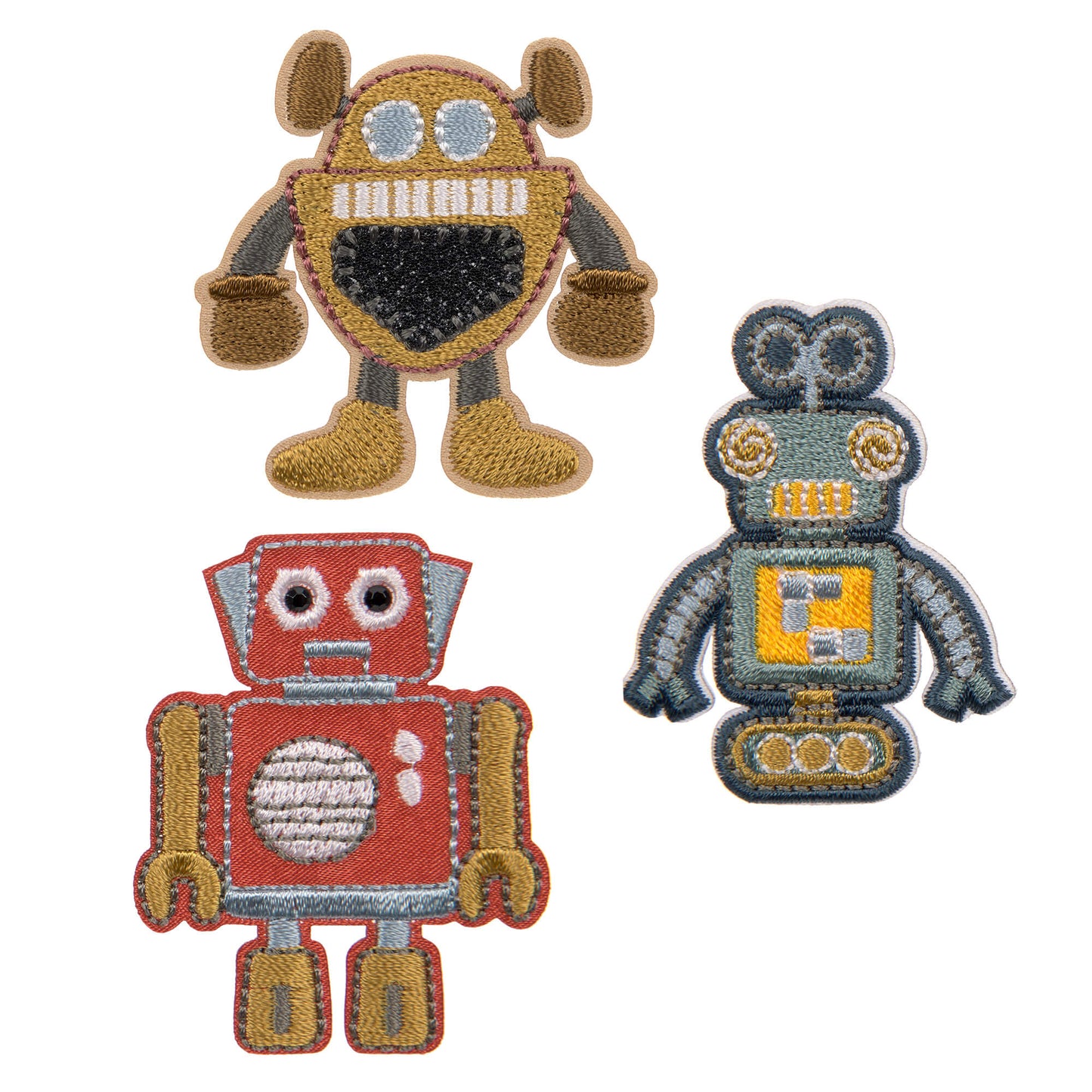 Textil-Sticker (3 Stk) - Schul Set Unique, Roboter
