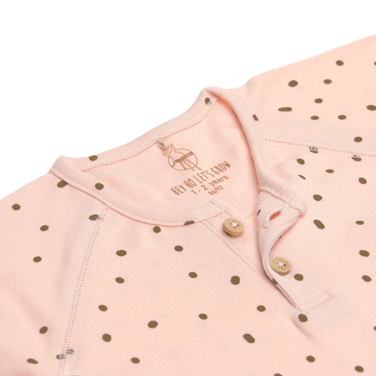 Baby Langarmshirt, Dots Powder Pink