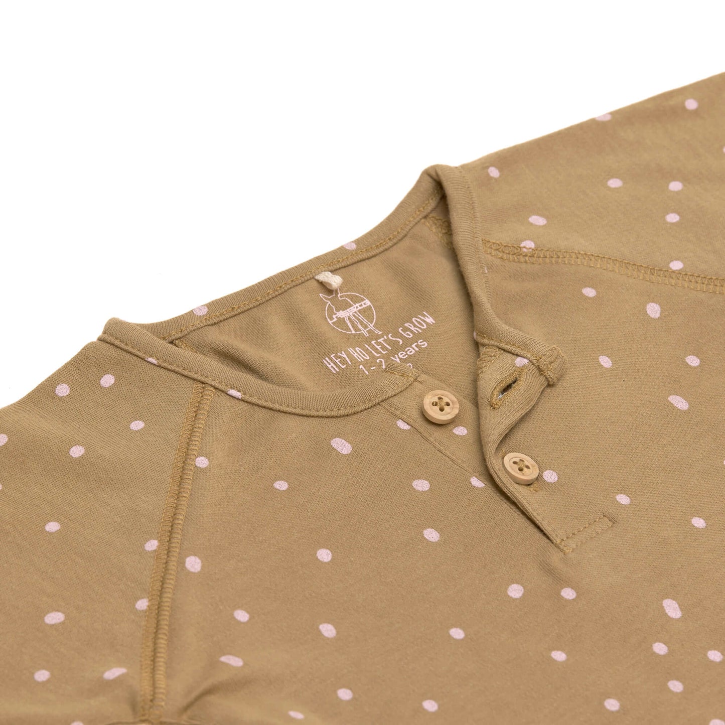 Baby Langarmshirt, Dots Curry