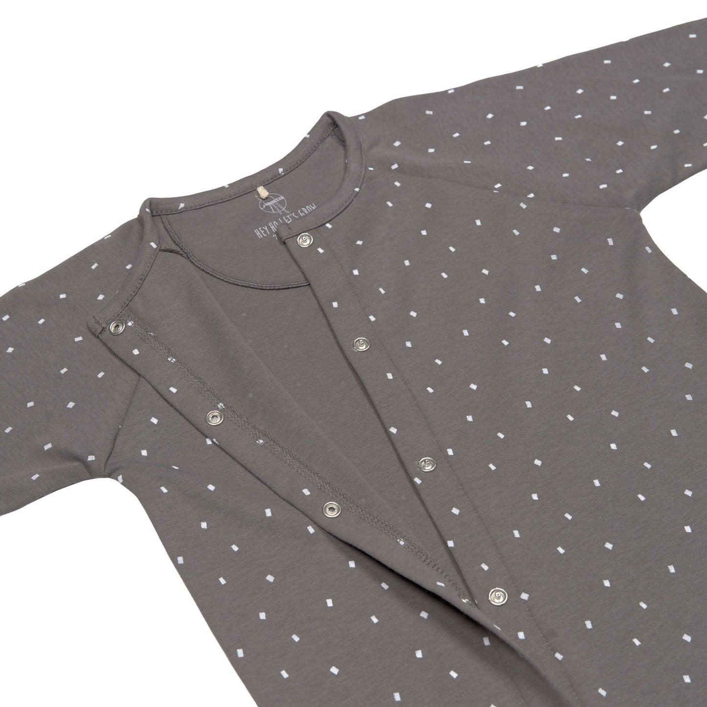 Baby Schlafanzug mit Füßen GOTS - Pyjama Cozy Colors, Spots Anthracite