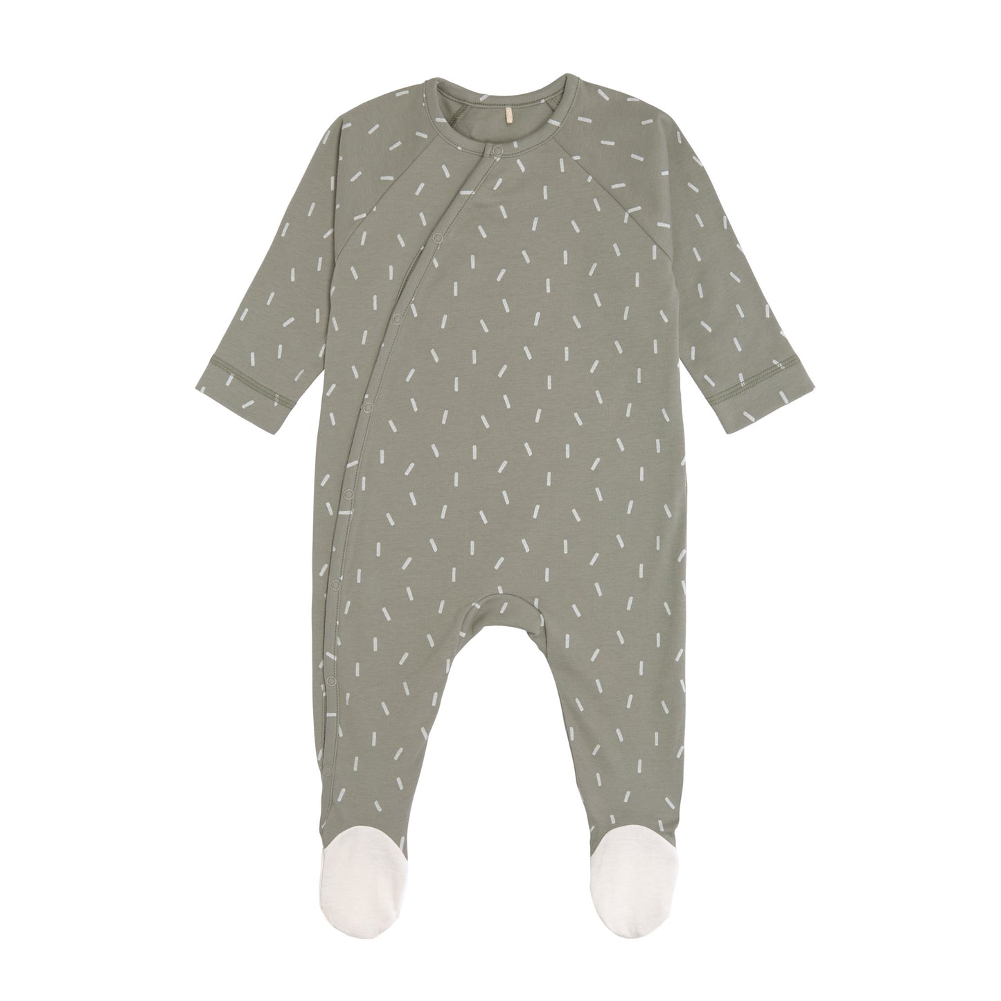 Baby Schlafanzug mit Füßen GOTS - Pyjama Cozy Colors, Speckles Olive