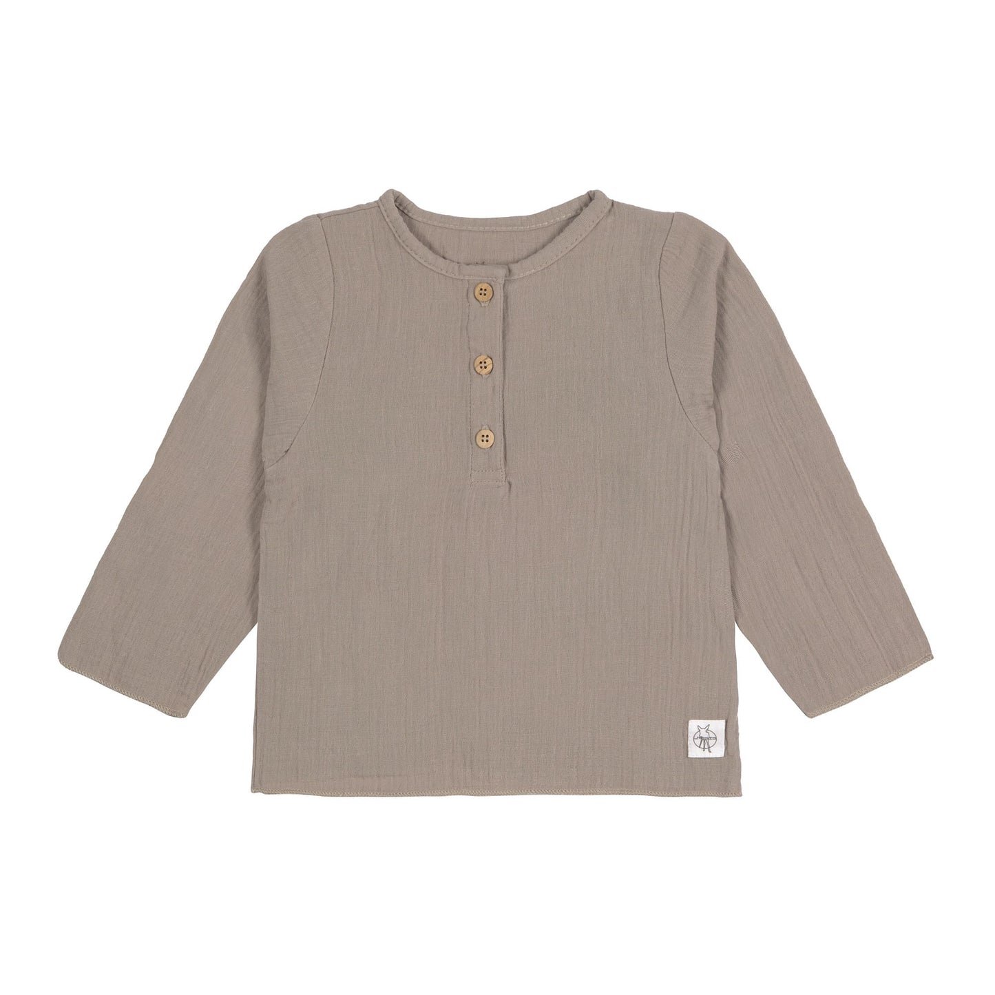 Baby Langarmshirt GOTS - Taupe, Grau
