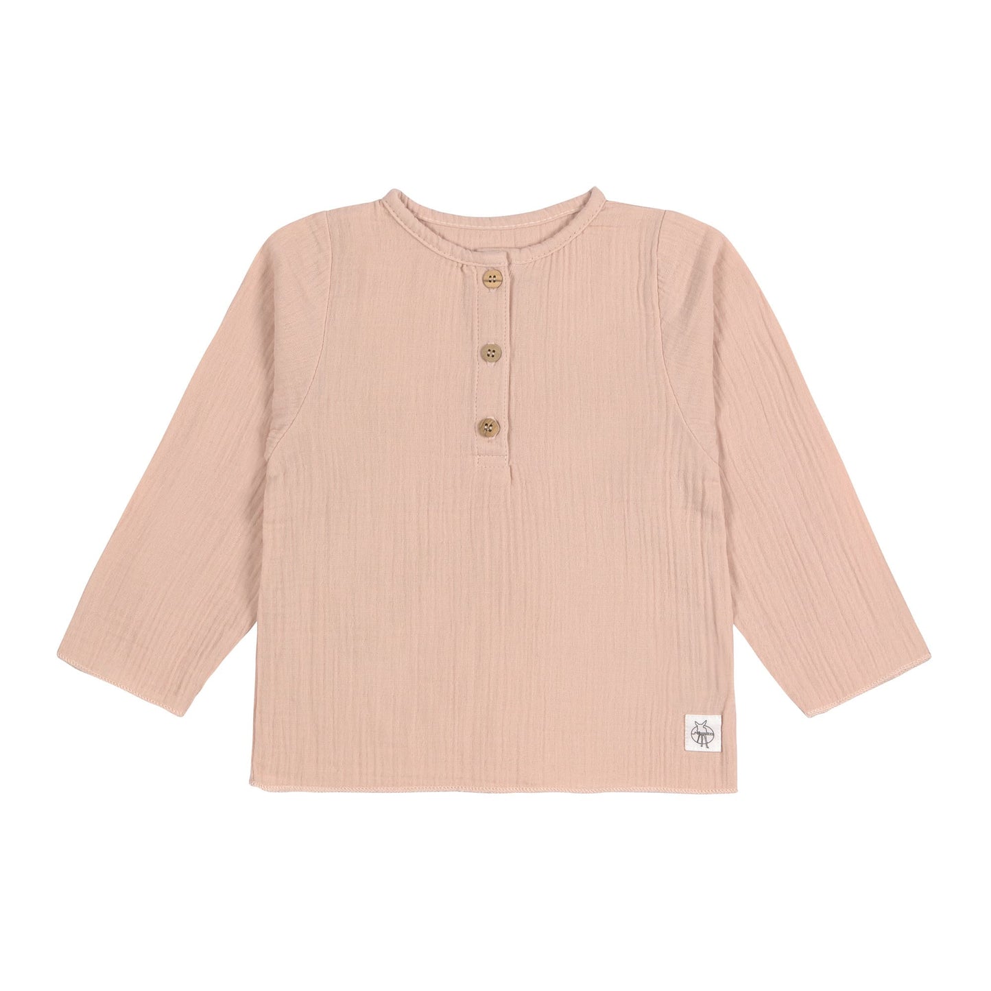Baby Langarmshirt GOTS - Powder Pink, Rosa