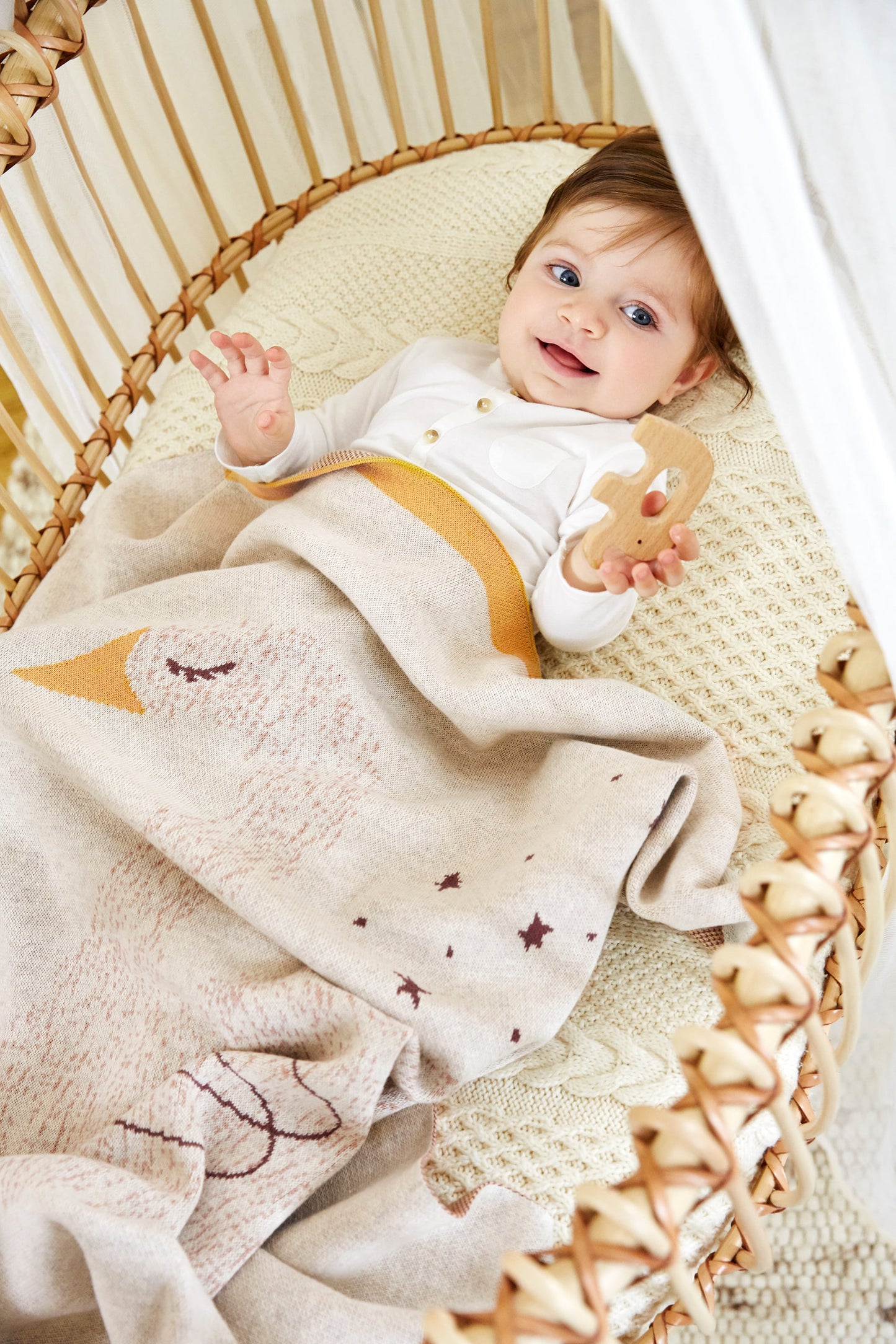 Babydecke - Knitted Blanket GOTS, Little Water Swan