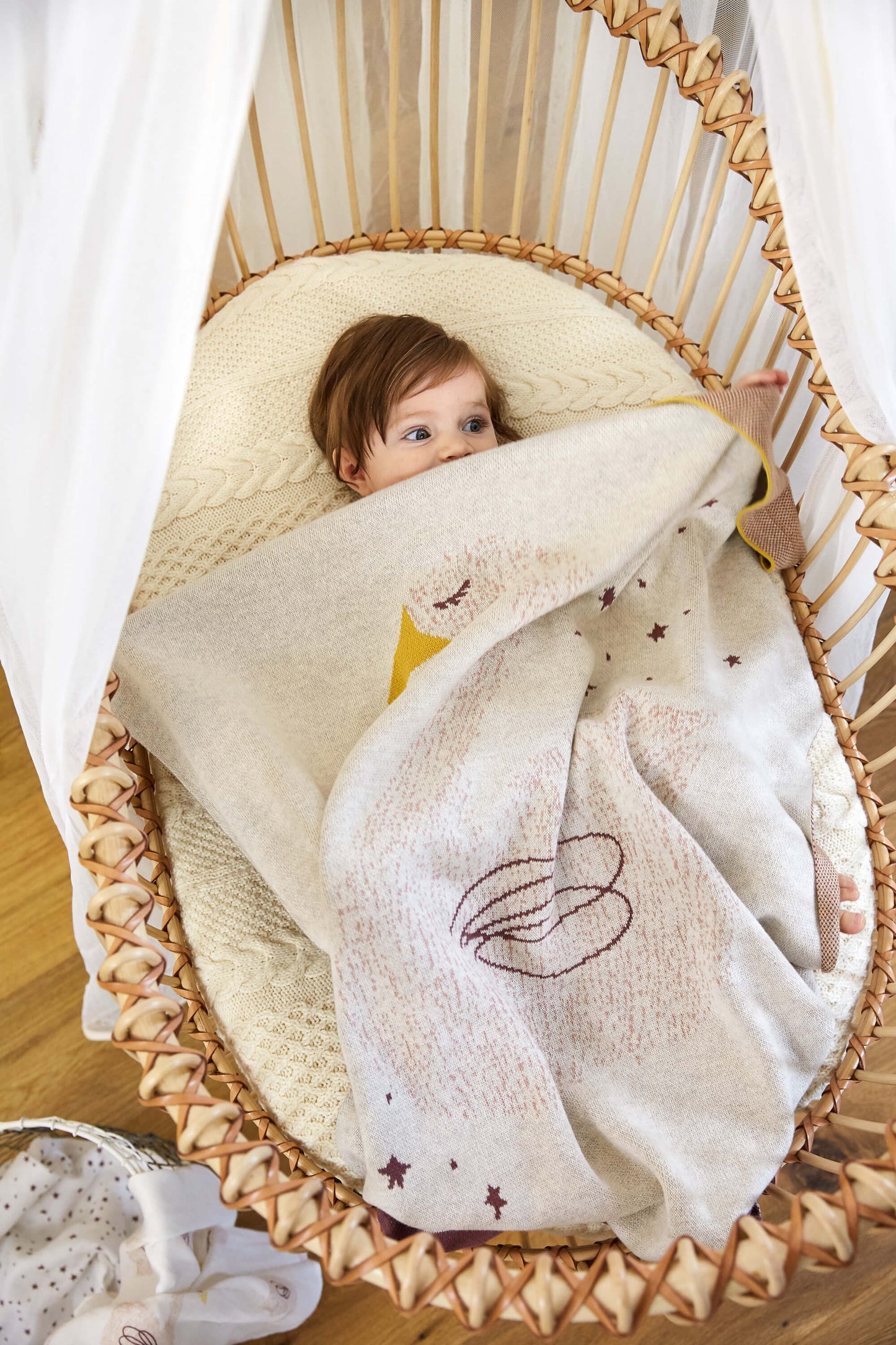 Babydecke - Knitted Blanket GOTS, Little Water Swan