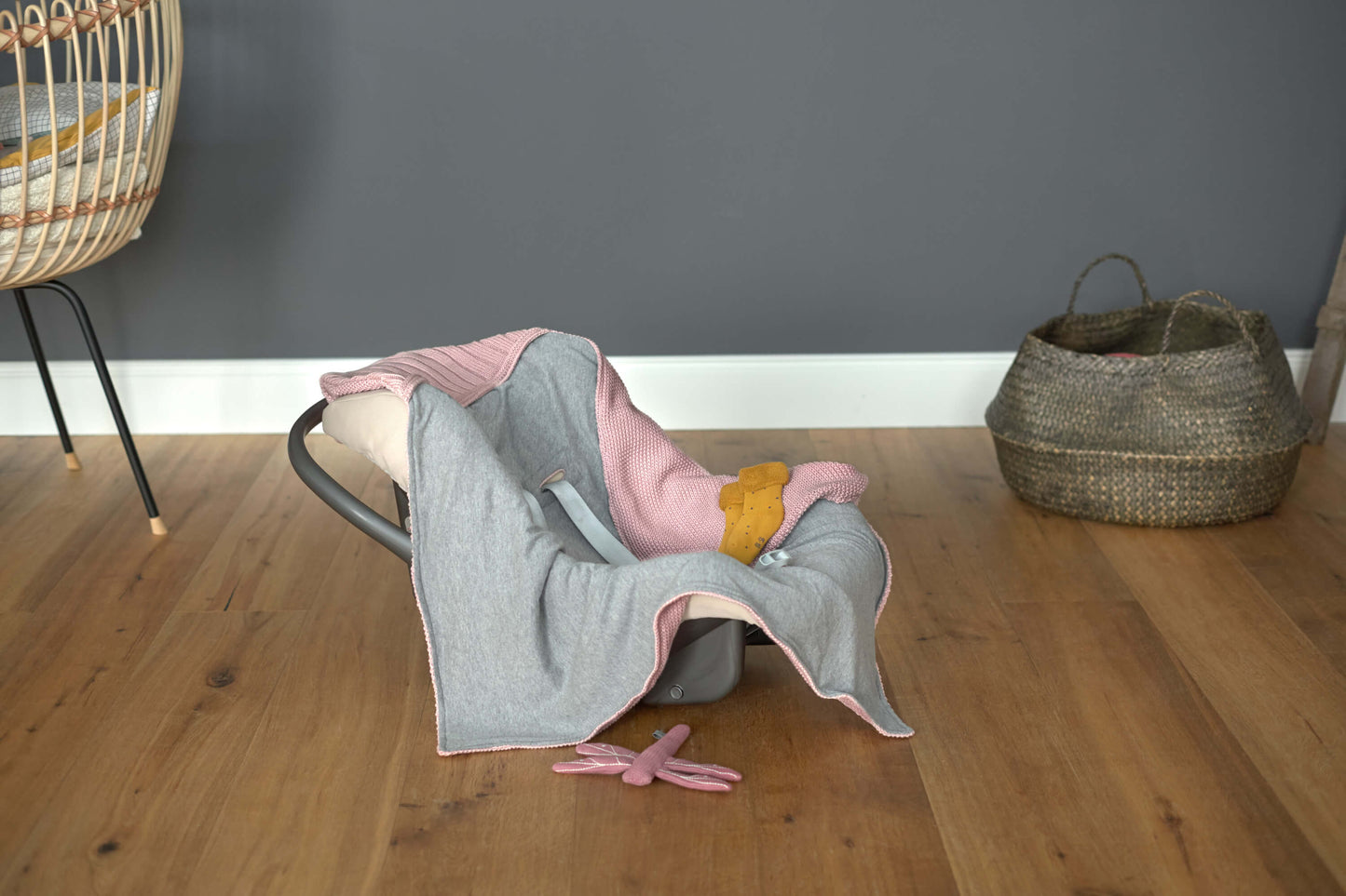 Einschlagdecke - Auto Kindersitz, Dusky Pink