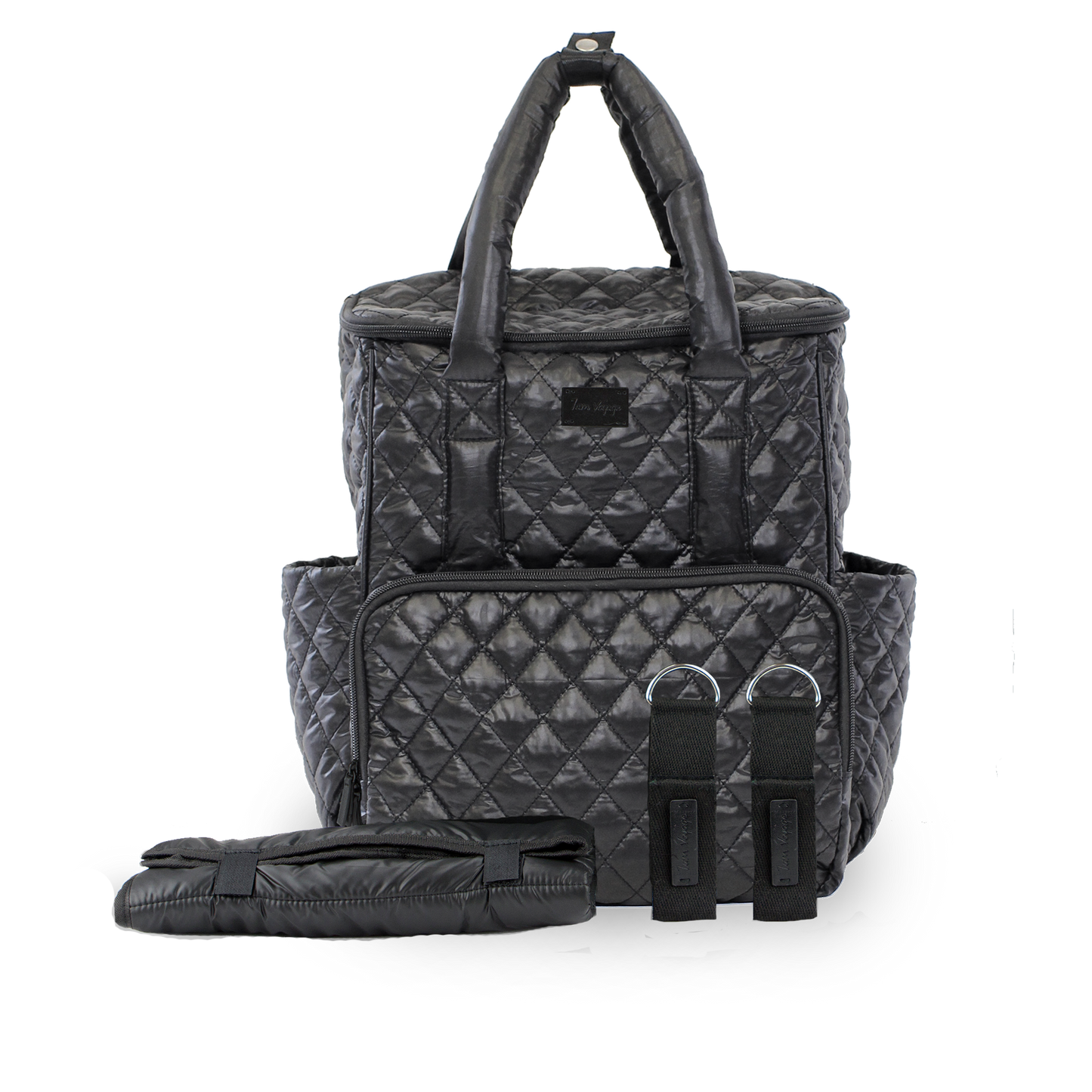 7AM London Diaper Backpack - Black Quilted