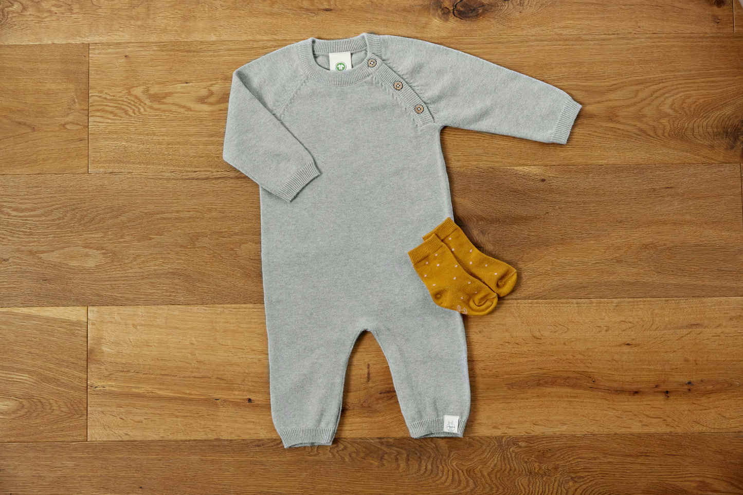 Strick-Strampler: Knitted Overall GOTS Garden Explorer