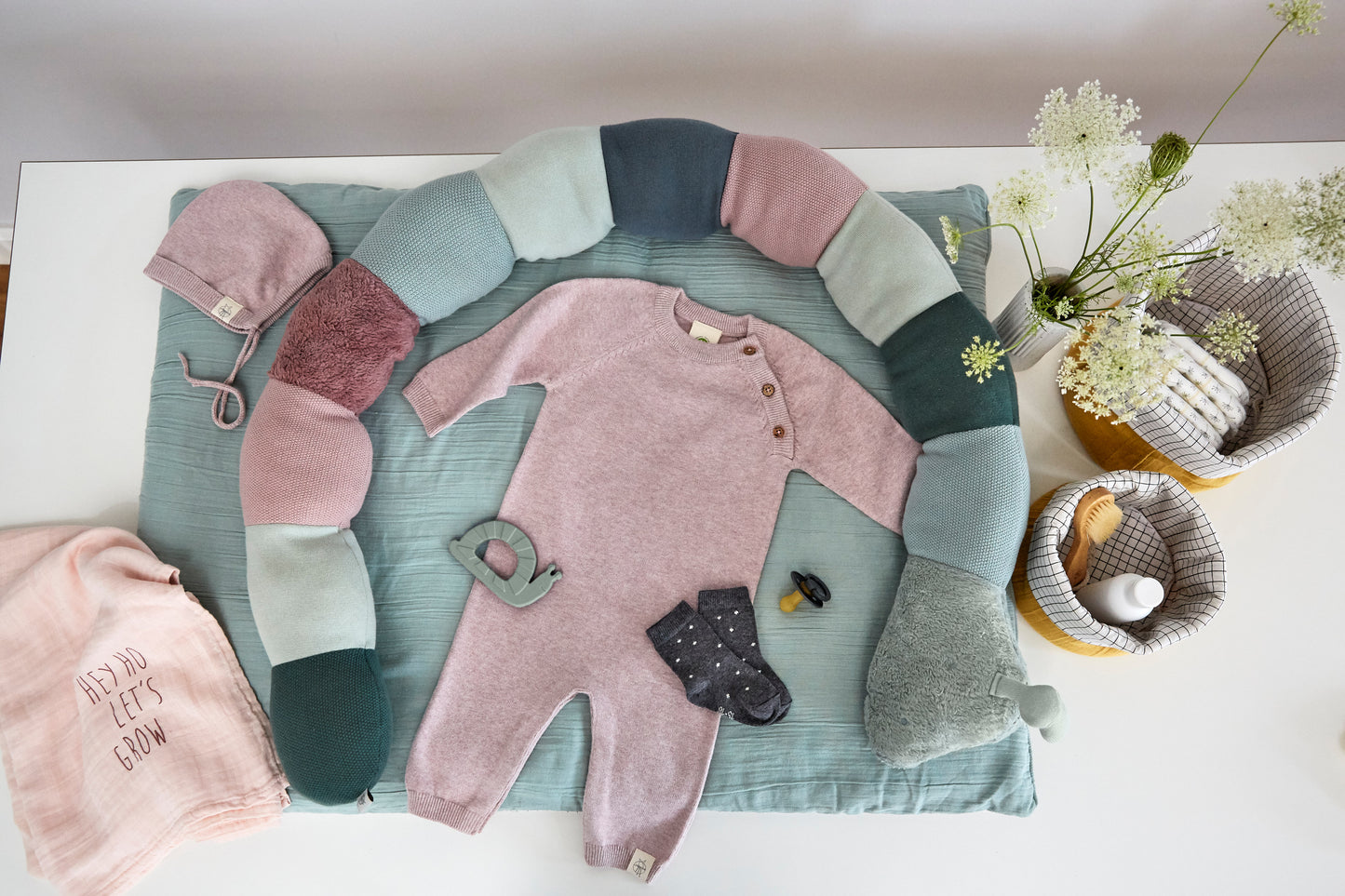 Strick-Strampler: Knitted Overall GOTS Garden Explorer