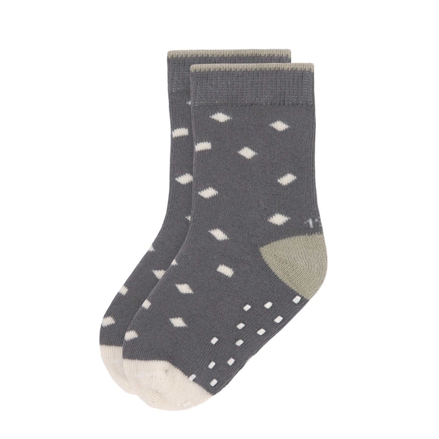 Kinder Antirutsch-Socken (2er-Pack) - GOTS Socks, Anthracite Olive, Größe 19-21