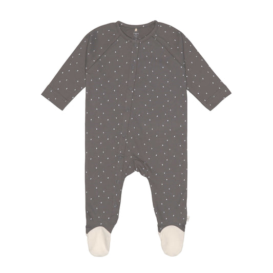 Baby Schlafanzug mit Füßen GOTS - Pyjama Cozy Colors, Spots Anthracite