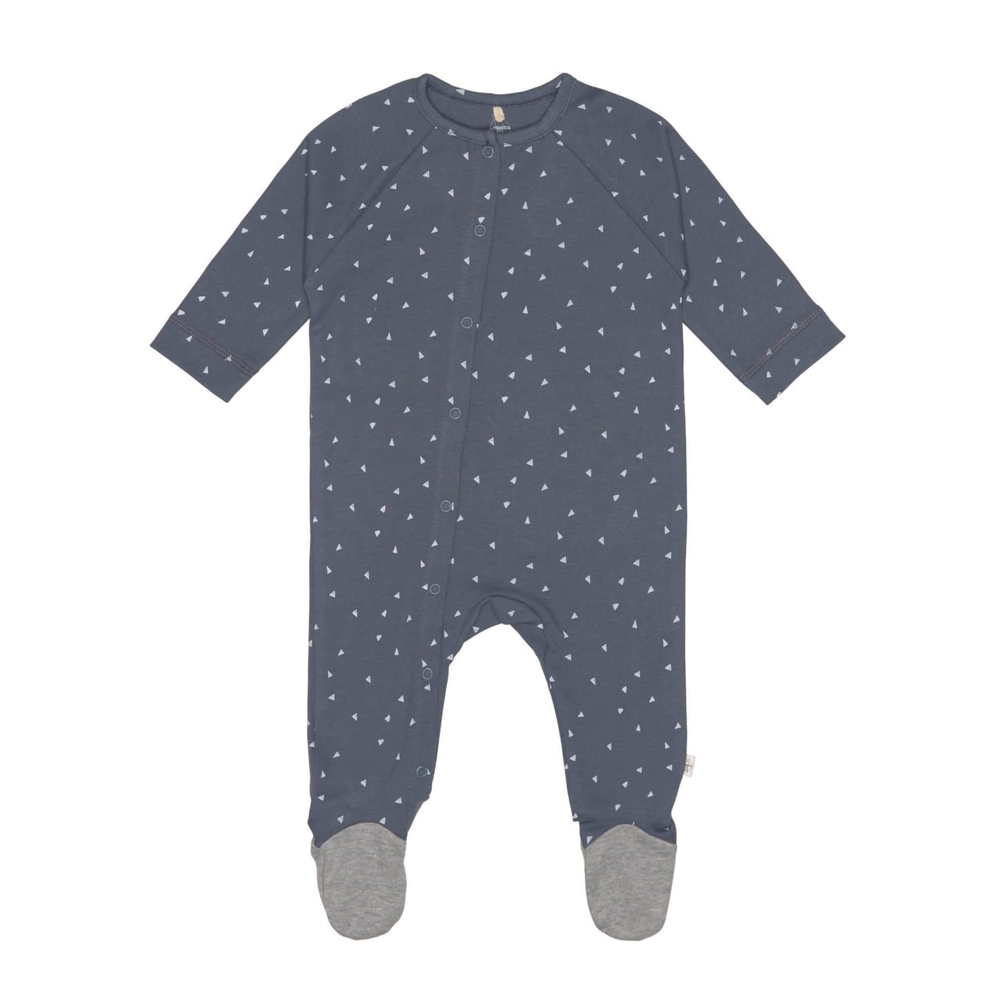 Baby Schlafanzug mit Füßen GOTS - Pyjama Cozy Colors, Triangle Blue