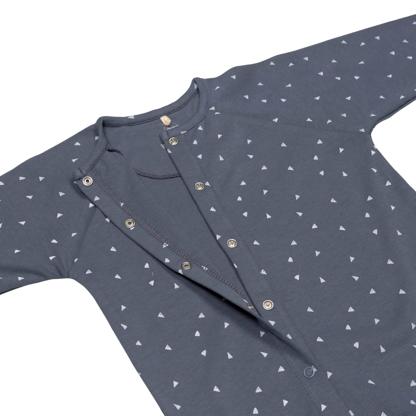 Baby Schlafanzug mit Füßen GOTS - Pyjama Cozy Colors, Triangle Blue