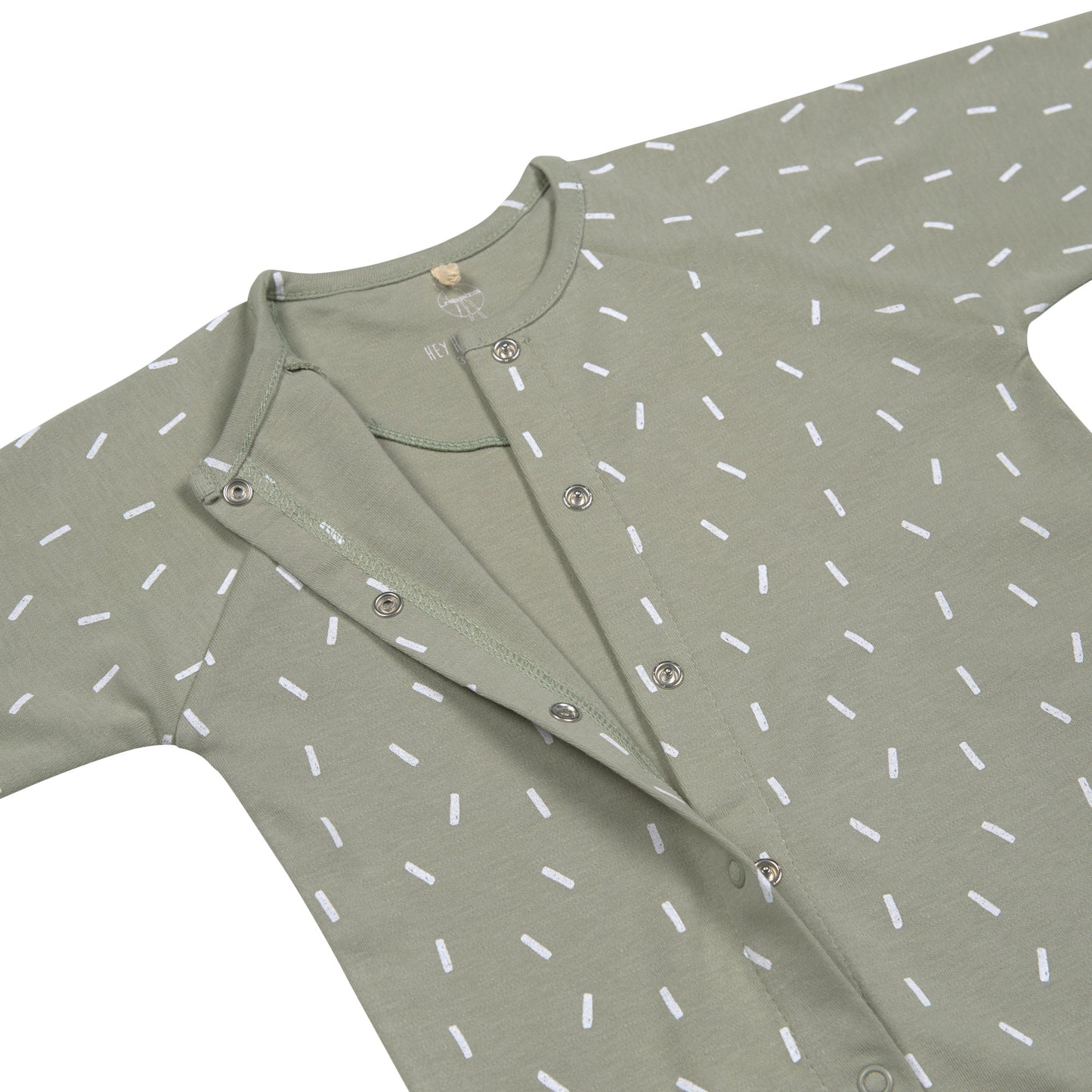 Baby Schlafanzug mit Füßen GOTS - Pyjama Cozy Colors, Speckles Olive