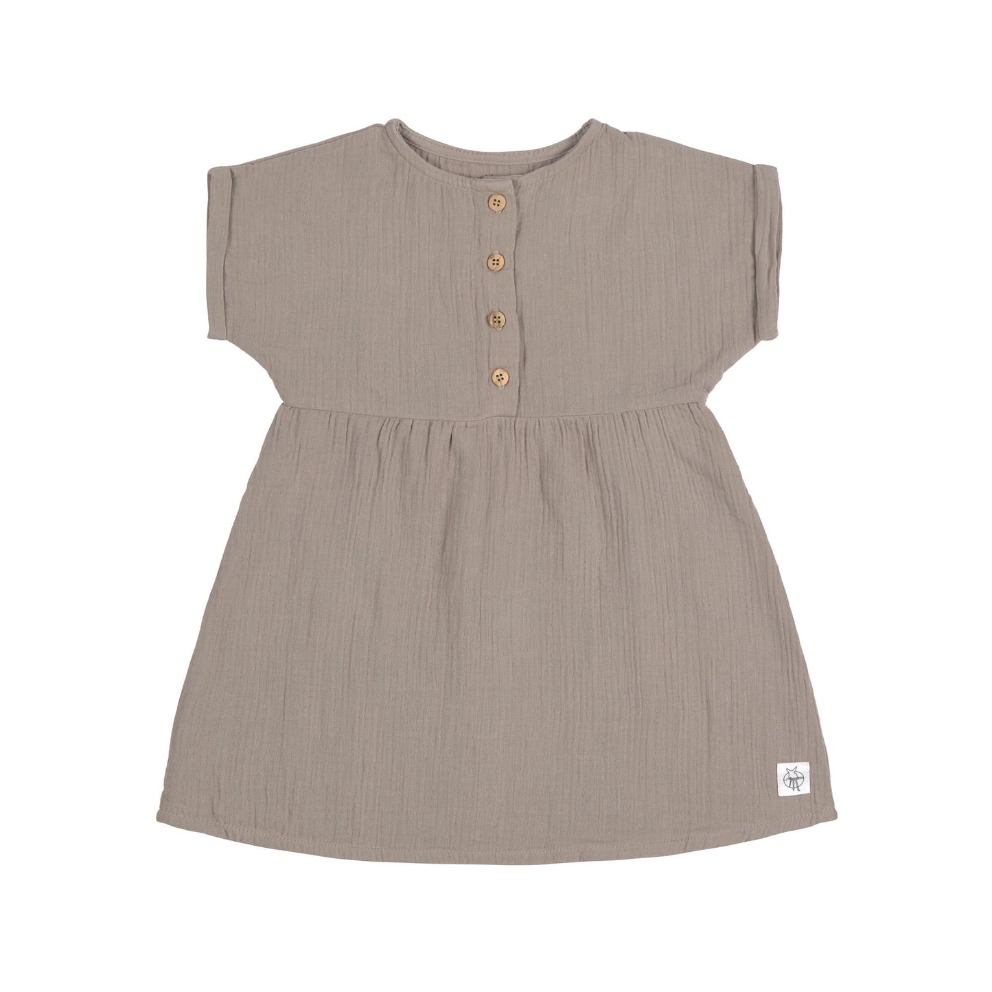 Kinderkleid GOTS - Taupe, Grau