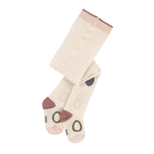 Strumpfhose GOTS - Tights Cozy Colors, Circles offwhite